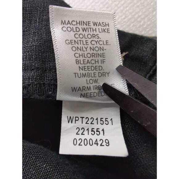 J Jill Love Linen Cropped Wide Leg Pants Womens XL Black Pull On Capsule Travel - Picture 7 of 11